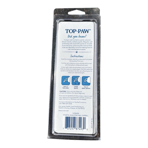 Dog nail trimmers Top Paw Double Bladed Long Lasting Sharp Metal Guillotine - Picture 2 of 2